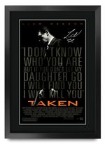 Taken Movie Film Poster Cast Signed Printed Autograph A3 Framed Memorabilia