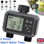 2 Outlet Smart Watering Timer Garden Lawn Irrigation System Programmer Timer
