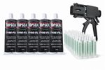 5 x Topseal Tyre Repair Rubber Filler Tyre Fill Kit, 50 Nozzles & Applicator