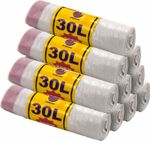 Pedal Bin Liners 30L White Value Bin Liner 45x76cm W Draw Rubbish Refuse Bags