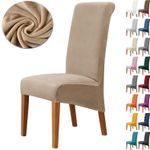 Velvet Large Dining Chair Covers Stretch Seat Plush Slipcovers Cover Removable