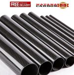 Carbon Fibre Tube 200mm/500/1000mm 3K Gloss Plain Weave  OD 8–72mm 0.5–2.5mm UK