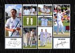 BROAD & ANDERSON Signed Pre-Print A4 Montage PHOTO Gift Print ENGLAND CRICKET