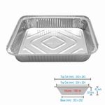 100 x Disposable Aluminium Foil Food Containers & Lids 9” x 9” x 1.5” (Shallow)