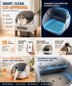 Automatic Self-Cleaning Cat Litter Tray with App Remote Control, WiFi