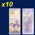 Lot of 10 Venezuela Bolivar Digitales 200 Million Bolivares Banknote 2023 UNC