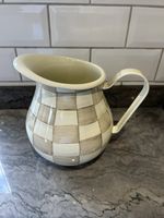 Mackenzie Childs Mocca Check Pitcher Jug8 Inch High 6 Inch Wide Brand New