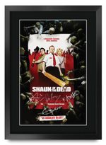 Shaun of the Dead Movie Poster Signed Printed Autograph A3 Framed Memorabilia