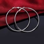 925 Sterling Silver 5cm 6cm 7cm 8cm 9cm 10cm Large Hoop Earrings  UK SELLER