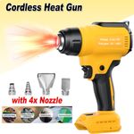 Heat Gun For Dewalt 18V 20V Battery Hot Air Gun Kit w/ Temp Settings w/4 Nozzles