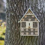 Large Wooden Insect Hotel Home Hanging Bug House with Metal Roof