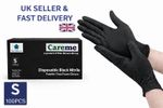 100 DISPOSABLE NITRILE GLOVES POWDER LATEX FREE BLACK Medical Food S/M/L/XL 2000