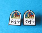 2, Small LEFFE Belgium Beer pin badges, Lager, Pilsner. Unused Old Stock.