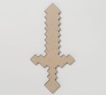 Wooden MDF Minecraft Pixelated Sword Shapes Embellishment Craft Therapy 20-300mm