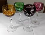 Vintage Nachtmann Traube Crystal Wine Glasses Cut To Clear Set of 4 Mint