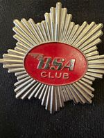 Vintage BSA Club Motorcycle Badge Pin – Chrome Starburst Red Enamel Winged Logo