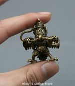 1.6"Curio Nepal Tibetan Buddhism Bronze Garuda Dhwaja Bird Buddha Amulet Pendant