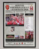 Arsenal Premier League Champions 2026 - Newspaper Style Poster