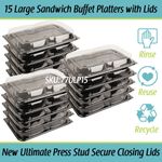 Large Sandwich Platter with Lids x 15 Catering Cake Buffet Party Platters Trays