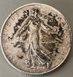 WW1 Sweetheart Badge/Pin Trench Art 2 Franc Silver France Egypt 1915-1917