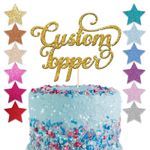 Custom Personalised Glitter Cake Topper Birthday Party Decoration Any Name Word
