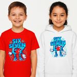 67 Red Nose Day Kids T Shirt Funny Six Seven Meme Hoodie Boys Girls Tee Gift Top