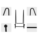 2Pcs Wear Resistant Metal Display Rack Black Foldable Photo Stand for Home Decor