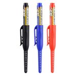 3x Tracer Fine Point Construction Builders Quick Dry Marker Pens- Black/Red/Blue