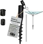 Ground Spike Rotary Washing Line Clothes Airer Parasol Adjustable Screw In Spike
