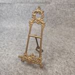 Brass Picture Easel Vintage Stand Plate Picture Holder French Rococo 10” Tall
