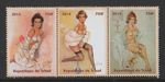 Fritz Willis nude naked art topless lady strip of three 2014 MNH stamps