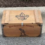 Vintage Boy Scout of America BSA Wood Box Crate Foot Locker Gideon Anderson Rare