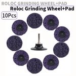 10Pc 75mm Poly Strip Disc R Type Quick Change Disc 3'' For Rust Removal Grinding