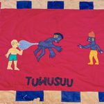 Asafo Flag Frankaa with Appliqué Ghana 59x35Inch