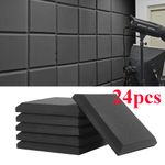 24 Thick Soundproofing Acoustic Flat Foam Tiles Wall Panels Studio Home KTV UK