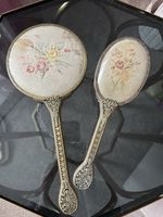 Vintage Hairstyles Set Hand Mirror and Hairbrush Dressing Table Set Rare