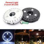 1Pcs Parasol LED Light 3 Level Dimming 28 LED Pure White Camping Outdoor Tents
