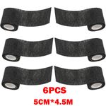 6Pcs 50mm*4.5m Non-oven Fabric Self Adhesive Tape Wrap Black Elastic Bandage HOT
