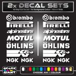 16 X Belly Pan Fairings Motorcycle Track RACING STICKERS Sponsor Vinyl Decals