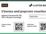 CLUB LLOYDS VUE CINEMA TICKETS & HALF PRICE POPCORN *LONG EXPIRY* 07/05/2027