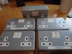 Mk Metal Clad Sockets x 5, one hole to box only, see pics