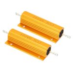 2pcs 100W 0.5 Ohm Aluminum Shell Resistor Housing Resistor Wirewound Resistors