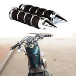 2Pc 1'' Chrome Motorcycle Mobikes Handlebar Hand Grips For Harley Bobber Chopper