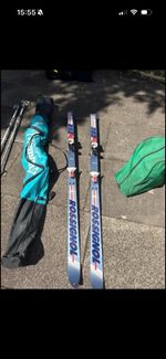 Vintage Rossignol Constellation RS with Salomon S337 bindings.
