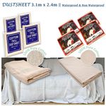 HEAVY DUTY 100%COTTON TWILL PROFESSIONAL DECORATING LARGE DUST SHEET  3.1 X 2.4m