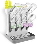 Upright Baby Bottle Dryer Rack - Space-Saving Vertical Stand for 12 Bottles