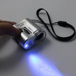 60X Microscope Jeweler Loupe Illuminated Magnifier Glass With LED Uv Light Gift