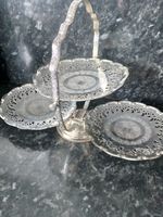 Vintage Silver-plated Queen Anne 3 Tier Folding Cake Stand Made In England