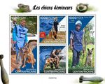 WAR Bomb Detection/Mine Sniffing Hero DOGS 4v-Stamp Sheet (2022 Central Africa)