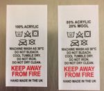 WASH CARE CLOTHING GARMENT LABELS DIFFERENT FIBRE CONTENTS AVAILABLE